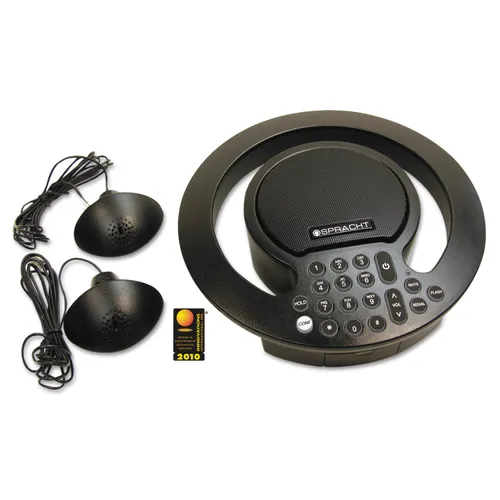 Aura SoHo Plus Conference Phone, 3 Built-In/2 External Microphones, Black Questions & Answers