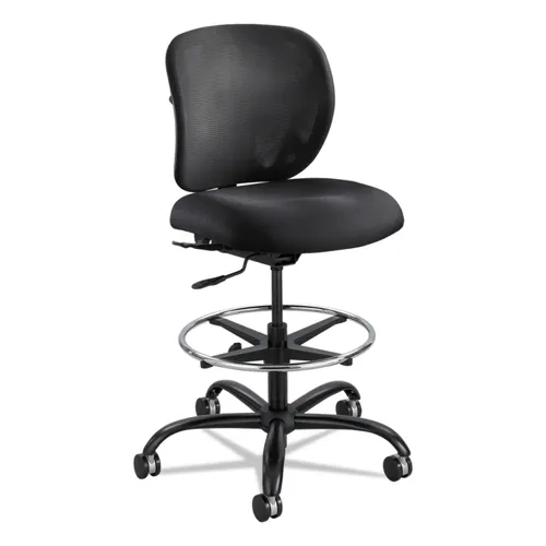 Vue Heavy-Duty Extended-Height Stool, Supports Up to 350 lb, 23" to 32.5" Seat Height, Black Fabric Questions & Answers