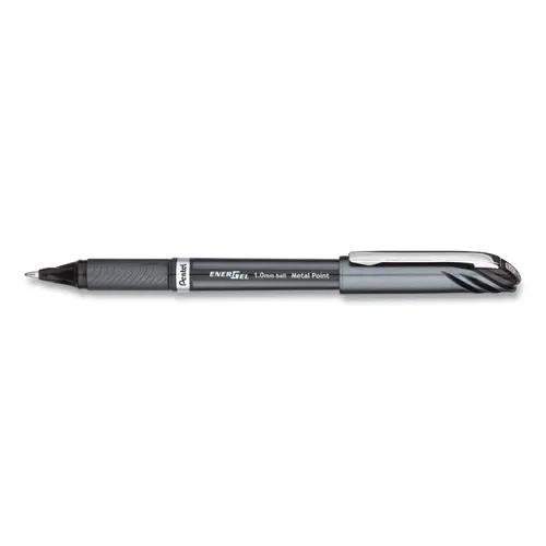 EnerGel NV Gel Pen, Stick, Bold 1 mm, Black Ink, Gray/Black Barrel, Dozen Questions & Answers