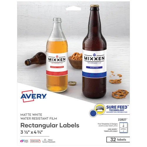 Removable Print-to-the-Edge White Labels w/ Sure Feed, 3.5 x 4.75, 32/Pack Questions & Answers