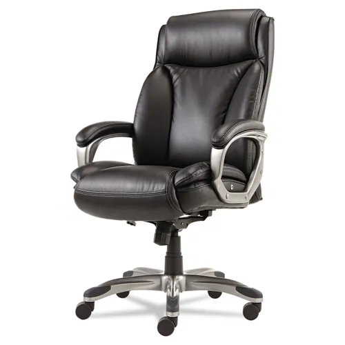 Alera Veon Series Executive High-Back Bonded Leather Chair, Supports Up to 275 lb, Black Seat/Back, Graphite Base Questions & Answers