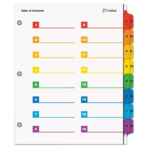 are the numbers printed on both sides of the tabs or just one?