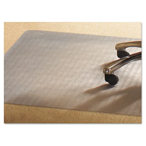 How thick is this mat?  I want something that feels solid under the chair without dimpling.