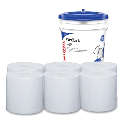 Power Clean Wipers for WetTask Customizable Wet Wiping System with (1) Bucket, 6 x 12, Unscented, 95/Roll, 6 Rolls/Carton Questions & Answers