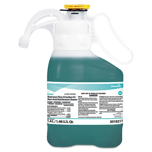 Crew Restroom Floor/Surface Non-Acid Disinfectant Cleaner, 1.4L Bottle, 2/CT Questions & Answers