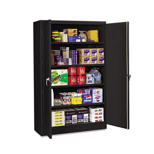 Assembled Jumbo Steel Storage Cabinet, 48w x 24d x 78h, Black Questions & Answers