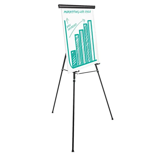 Heavy-Duty Adjustable Presentation Easel, 69" Maximum Height, Metal, Black Questions & Answers