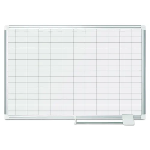 Gridded Magnetic Steel Dry Erase Planning Board, 1 x 2 Grid, 36 x 24, White Surface, Silver Aluminum Frame Questions & Answers