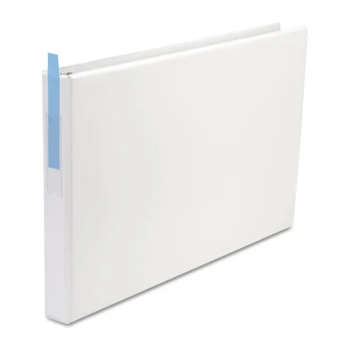 Ledger-Size Round Ring Binder with Label Holder, 3 Rings, 1" Capacity, 11 x 17, White Questions & Answers