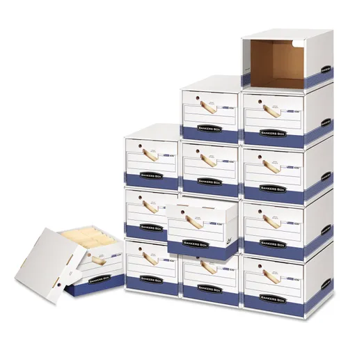 File/Cube Box Shell, Legal/Letter, 23.75 x 19.75, White/Blue, 6/Carton Questions & Answers