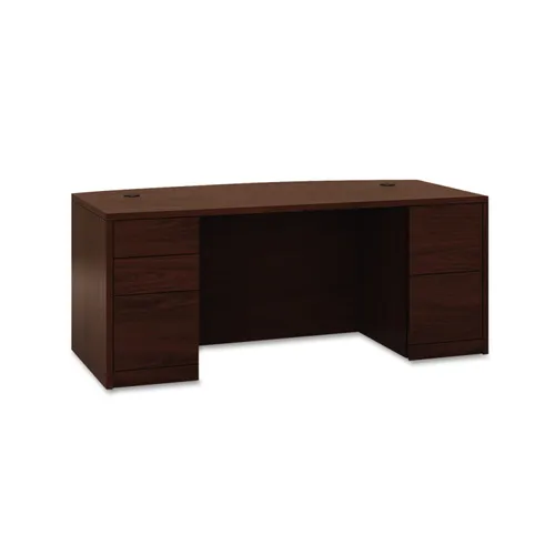 10500 Bow Front Double Pedestal Desk, Full Height Pedestals, 72w x 36d x 29.5h, Mahogany Questions & Answers