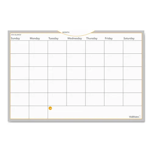 WallMates Self-Adhesive Dry Erase Monthly Planning Surfaces, 36 x 24, White/Gray/Orange Sheets, Undated Questions & Answers