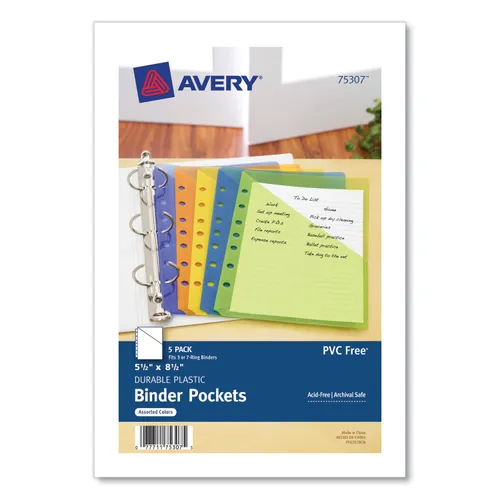 Do you have an Avery ring binder that these pockets(75307) fit in?