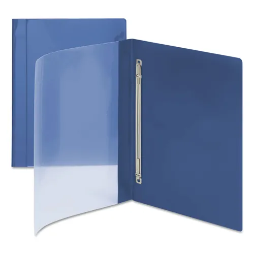 Clear Front Poly Report Cover, Prong, Letter, 1/2" Cap, Clear/blue, 10/pack Questions & Answers