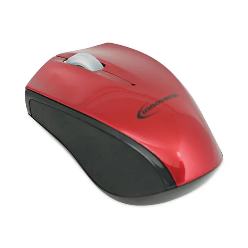 Mini Wireless Optical Mouse, 2.4 GHz Frequency/30 ft Wireless Range, Left/Right Hand Use, Red/Black Questions & Answers