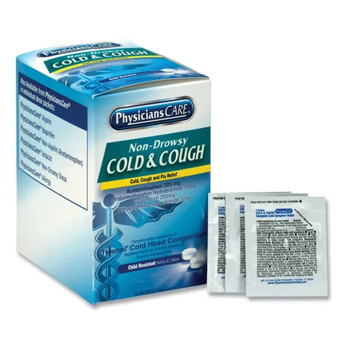 Cold and Cough Congestion Medication, Two-Pack, 50 Packs/Box Questions & Answers