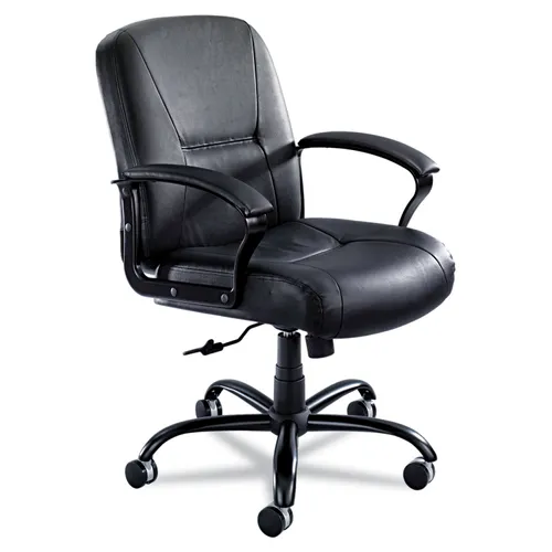 SERENITY SERIES BIG AND TALL MID-BACK CHAIR, BLACK LEATHER Questions & Answers