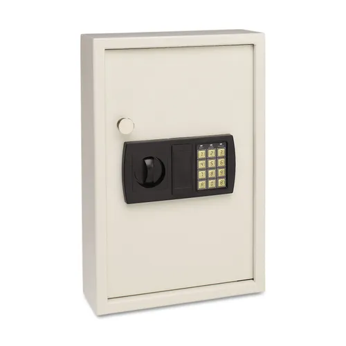 Electronic Key Safe, 48-Key, Steel, Sand, 11 3/4 x 4 x 17 3/8 Questions & Answers