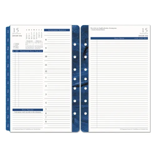 Monticello Dated Two-Page-per-Day Planner Refill, 5 1/2 x 8 1/2, 2019 Questions & Answers