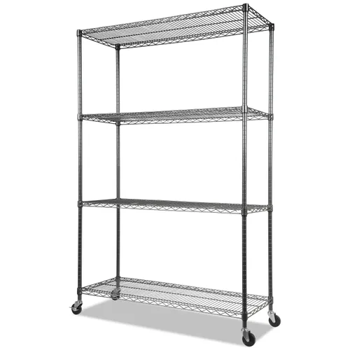 NSF Certified 4-Shelf Wire Shelving Kit with Casters, 48w x 18d x 72h, Black Anthracite Questions & Answers