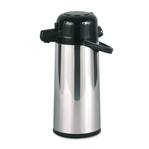 Commercial Grade 2.2 L Airpot, with Push-Button Pump, Stainless Steel/Black Questions & Answers