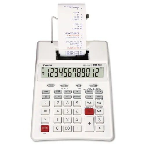 P23-Dhv-G 12-Digit Palm Printing Calculator, Purple/red Print, 2.3 Lines/sec Questions & Answers