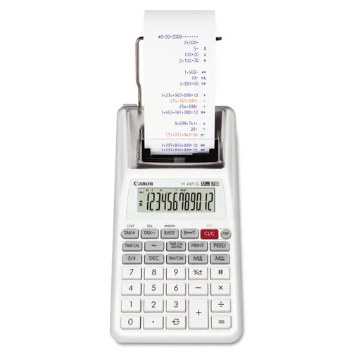 P1-Dhv-G 12-Digit Palm Printing Calculator, Purple/red Print, 2 Lines/sec Questions & Answers