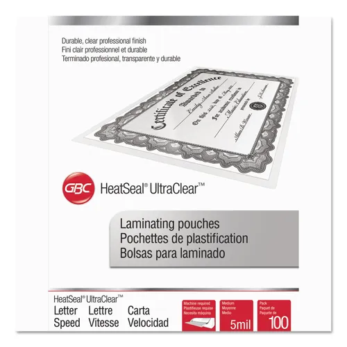 UltraClear Thermal Laminating Pouches, 5 mil, 9" x 11.5", Gloss Clear, 100/Box Questions & Answers