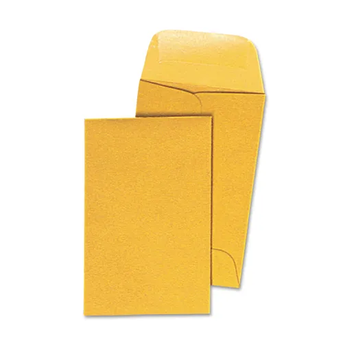 Kraft Coin Envelope, #1, Round Flap, Gummed Closure, 2.25 x 3.5, Light Brown Kraft, 500/Box Questions & Answers