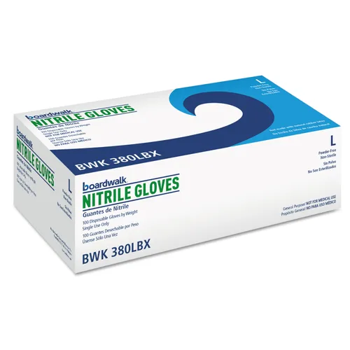 Disposable General-Purpose Nitrile Gloves, Large, Blue, 100/Box Questions & Answers