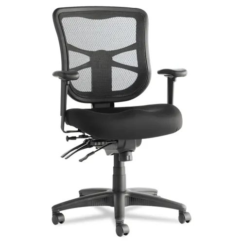 Alera Elusion Series Mesh Mid-Back Multifunction Chair, Prem Fabric, Supports Up to 275 lb, 17.7" to 21.4" Seat Height, Black Questions & Answers