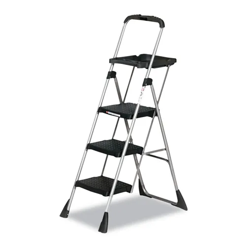 Max Work Platform, 55" Working Height, 225 lb Capacity, 3 Steps, Steel, Black Questions & Answers