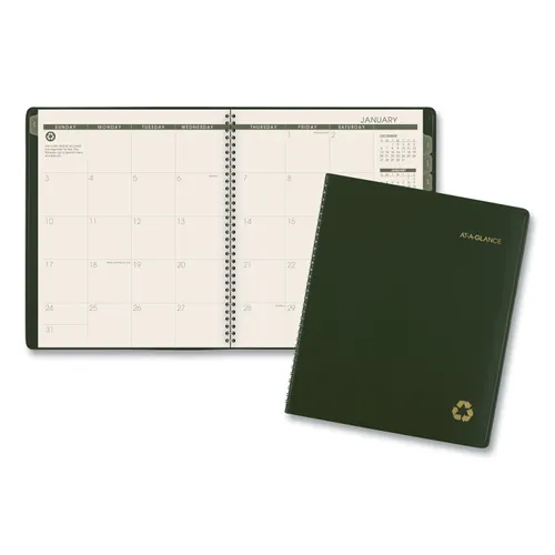 Recycled Monthly Planner, 11 x 9, Green Cover, 13-Month: Jan 2025 to Jan 2026 Questions & Answers