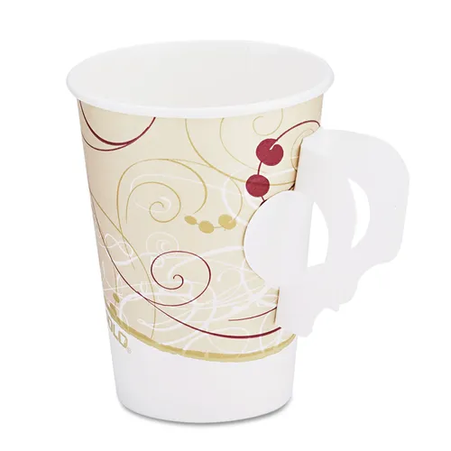 Paper Hot Cups in Symphony Design with Handle, 8 oz, Beige, 1,000/Carton Questions & Answers