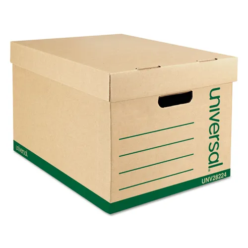 Recycled Heavy-Duty Record Storage Box, Letter/Legal Files, Kraft/Green, 12/Carton Questions & Answers