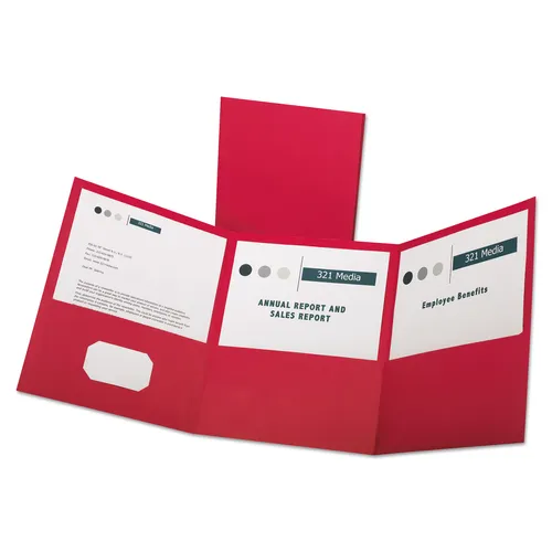 Tri-Fold Folder w/3 Pockets, 150-Sheet Capacity, 11 x 8.5, Red, 20/Box Questions & Answers