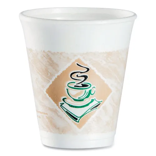 Cafe G Foam Hot/Cold Cups, 8 oz, Brown/Green/White, 1,000/Carton Questions & Answers