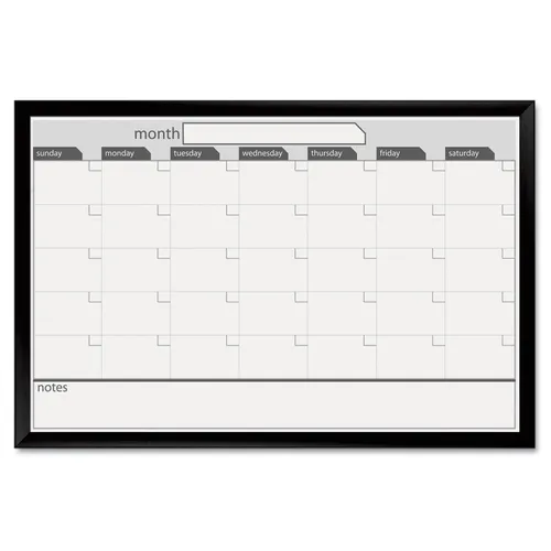 Magnetic Dry Erase Board, 36 X 24, Black/white Calendar With Black-Painted Frame Questions & Answers