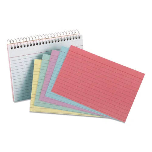 Spiral Index Cards, Ruled, 4 x 6, Assorted, 50/Pack Questions & Answers