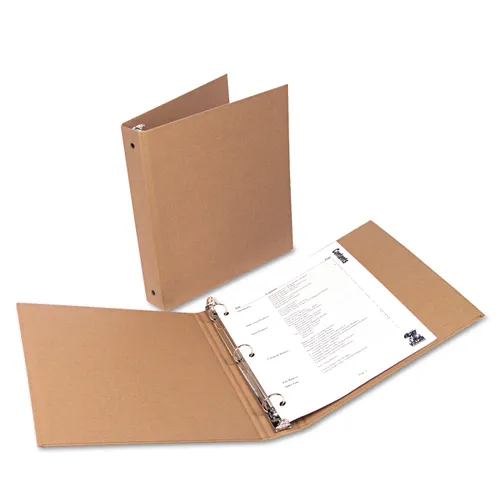 DELUXE RECYCLED ROUND RING BINDER, 3 RINGS, 1" CAPACITY, 11 X 8.5, NATURAL KRAFT Questions & Answers