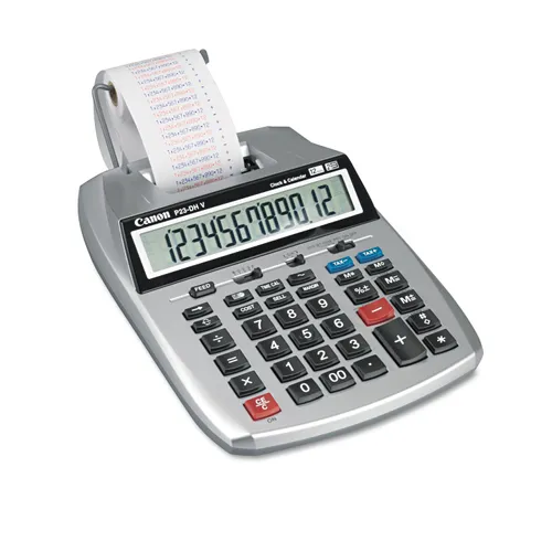 P23-Dhv 12-Digit Printing Calculator, Purple/red Print, 2.3 Lines/sec Questions & Answers