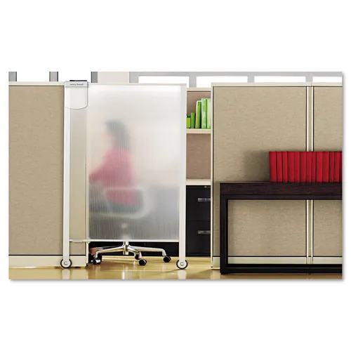 Premium Workstation Privacy Screen, 38w x 64d, Translucent Clear/Silver Questions & Answers