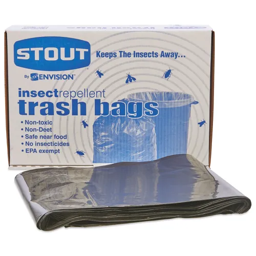 Insect-Repellent Trash Bags, 55 gal, 2 mil, 37" x 52", Black, 65/Box Questions & Answers