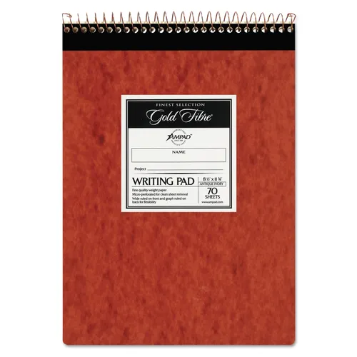 Gold Fibre Retro Wirebound Writing Pads, Wide/Legal and Quadrille Rule, Red Cover, 70 White 8.5 x 11.75 Sheets Questions & Answers