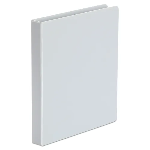 Does the front cover of your Suede Finish Vinyl Round Ring Binder, 1" Capacity, White, 12/Carton have a clear cover