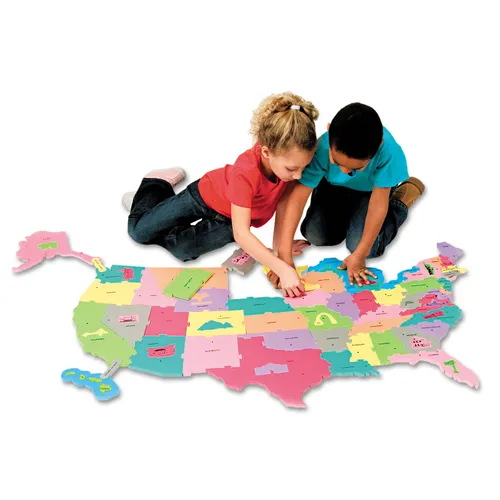 Wonderfoam Giant U.S.A Puzzle Map, Ages 3 and Up, 73 Pieces/Set Questions & Answers