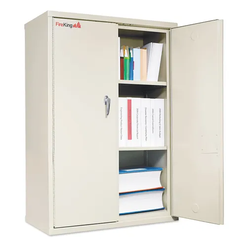 Storage Cabinet, 36w x 19 1/4d x 44h, UL Listed 350 Degree for Fire, Parchment Questions & Answers