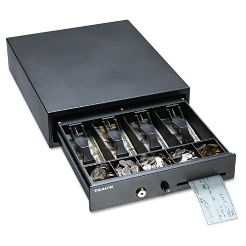 Compact Steel Cash Drawer W/spring-Loaded Bill Weights, Disc Tumbler Lock, Black Questions & Answers