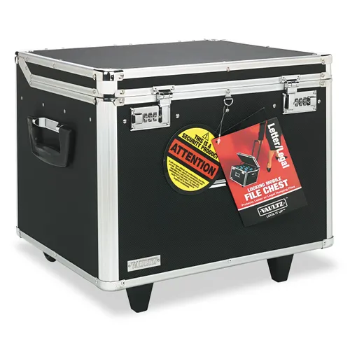 Locking Mobile File Chest, Letter/Legal Files, 17.5" x 15.5" x 14.5", Black/Chrome Questions & Answers