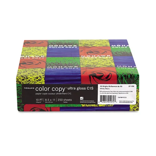 COLOR COPY ULTRA GLOSS COVER, 92 BRIGHT, 90LB, 8.5 X 11, 250/PACK Questions & Answers